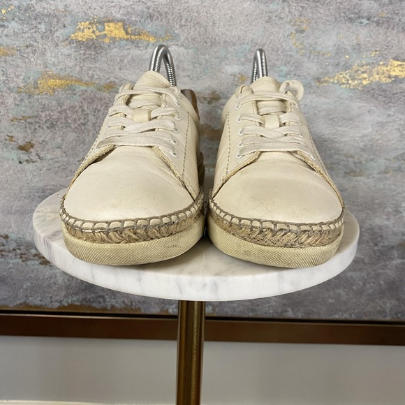 Dolce Vita Shoes Womens Size 7 Beige Leather Espadrille Lace Up Casual Sneakers - Picture 3 of 11